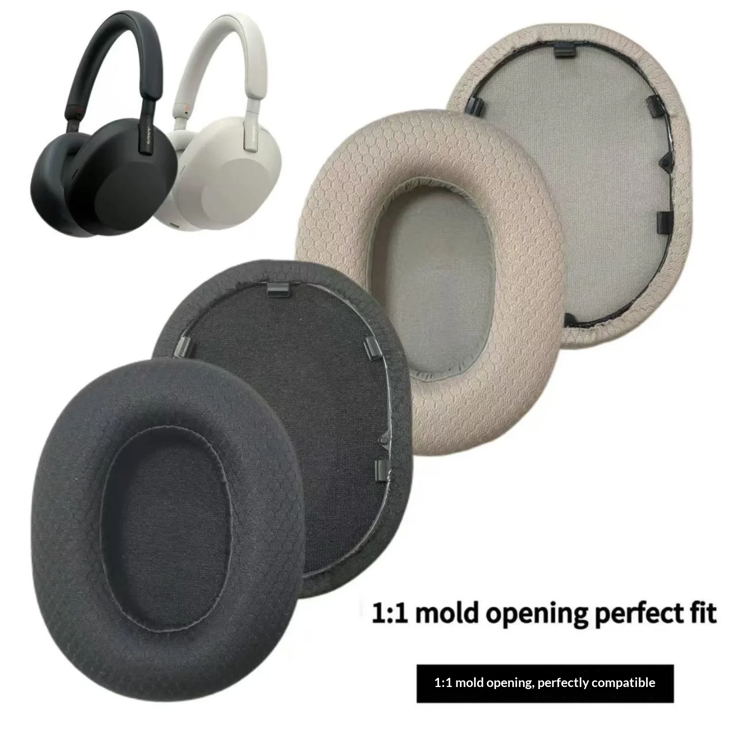 Para Sony WH-1000XM5: Almohadillas de malla, almohadillas de cuero proteico, almohadillas de gel de piel de oveja, funda para diadema.