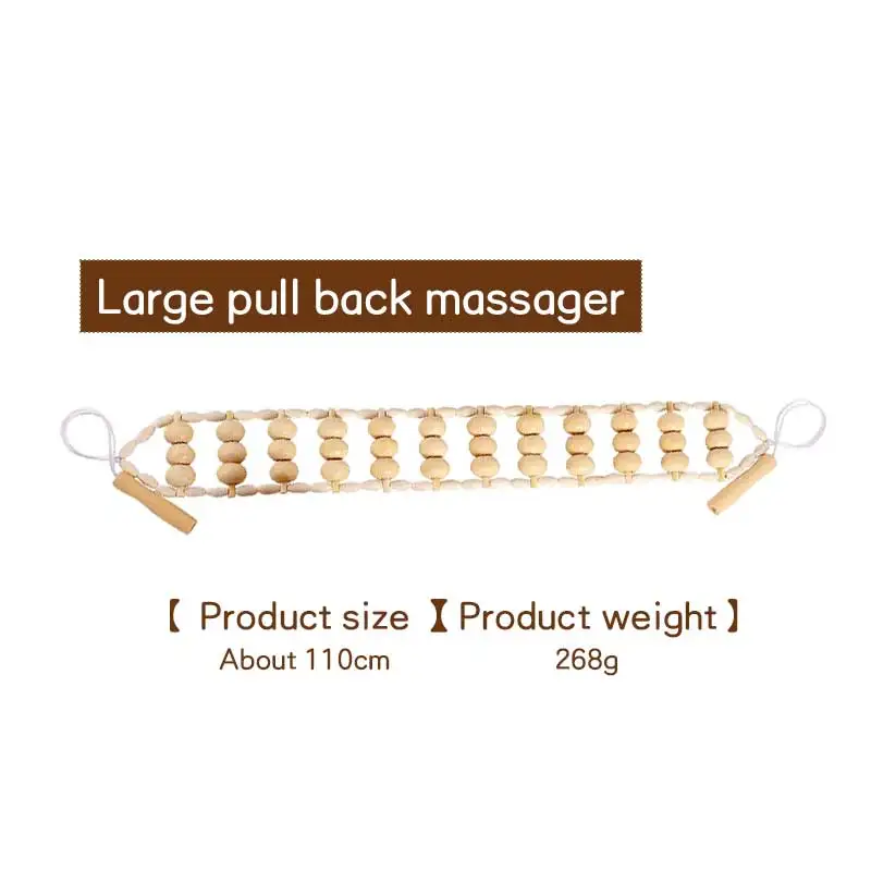 JianYouCare Wood Back Massage Roller Rope Cellulite Massager Back Neck Leg Multifunction Tools Fatigue Relief Lymphatic Drainage