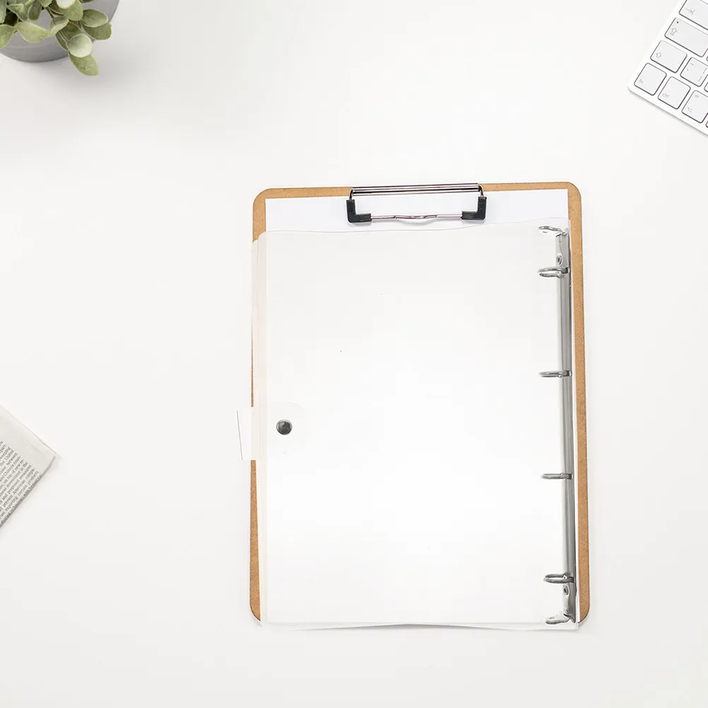 

2Pcs A4 Clear Binder Notebook Cover Plastic Loose-Leaf Shell Smooth Texture Easy-Open Ring for School Aesthetic Office Supplies