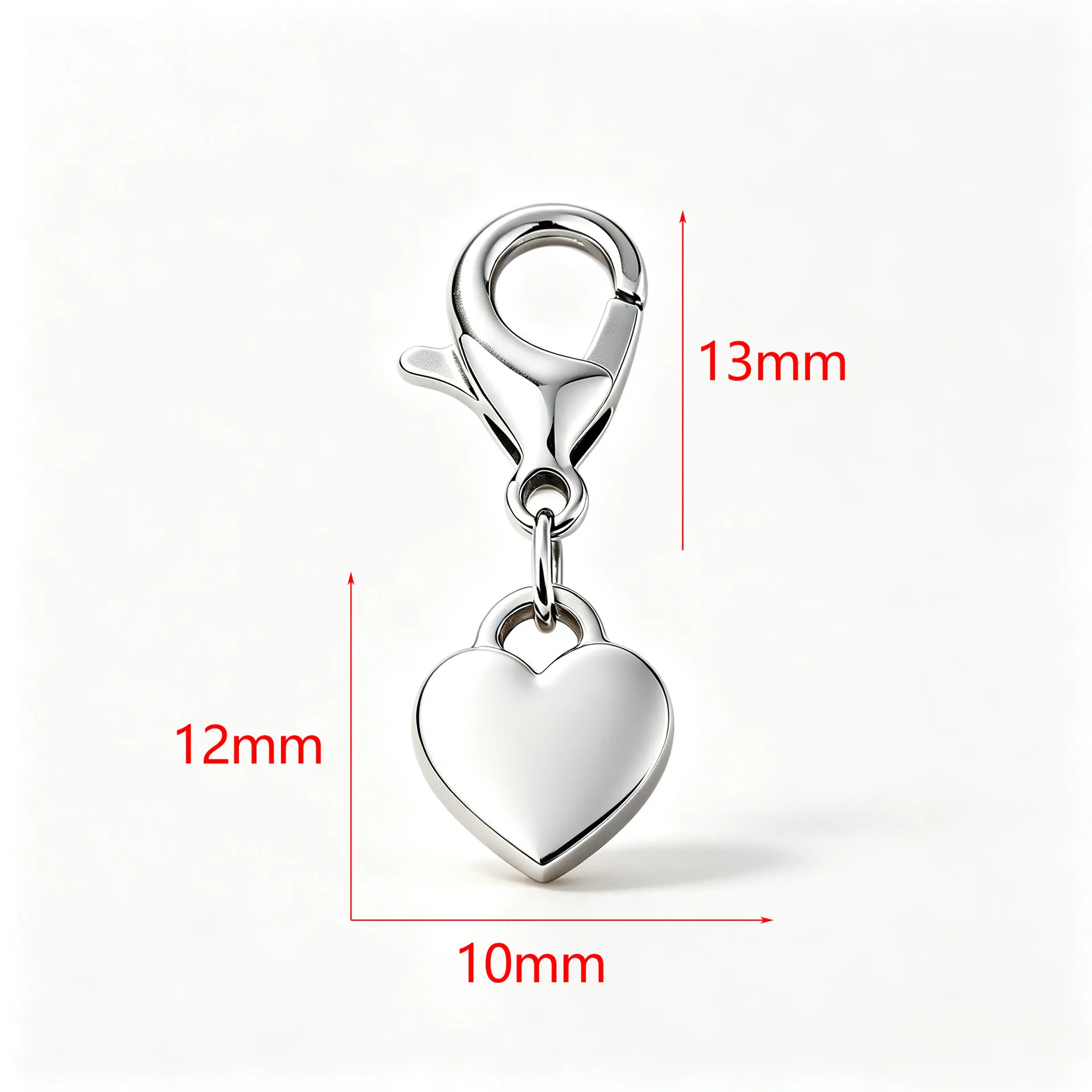 Fnixtar 10pcs Small Heart Keychain Lobster Keyring Couple Lovers Key Chains Bag Pendant Car Keyholder Accessories Gift