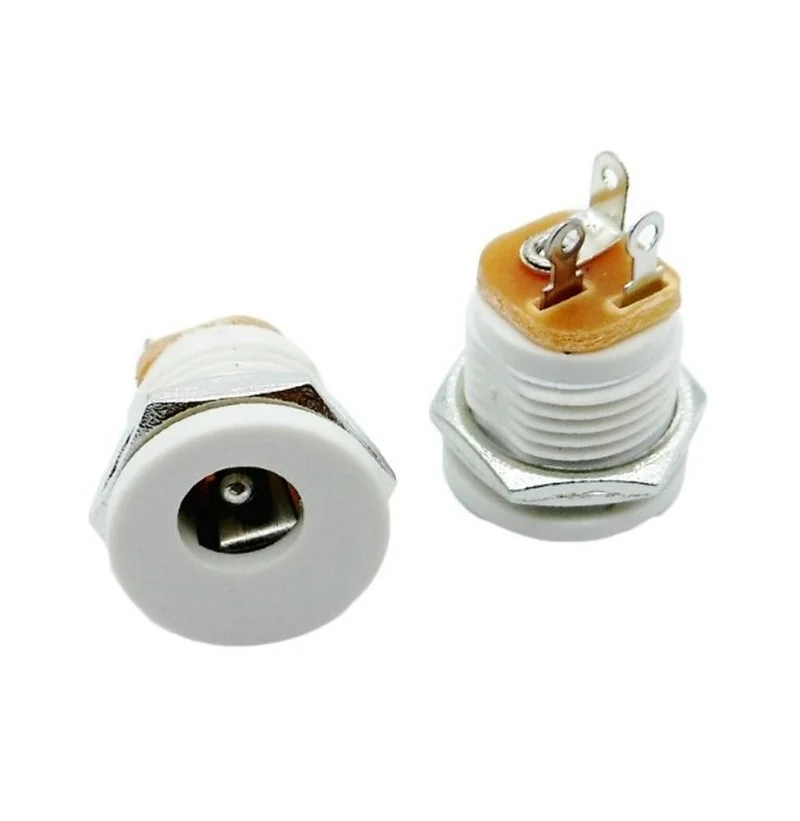 2 Pçs/set com Porca DC-022 DC Cabeça 5.5 milímetros de Diâmetro Interno Interior Da Agulha 2.1 milímetros Tomada de Energia DC 5.5-2.1mm