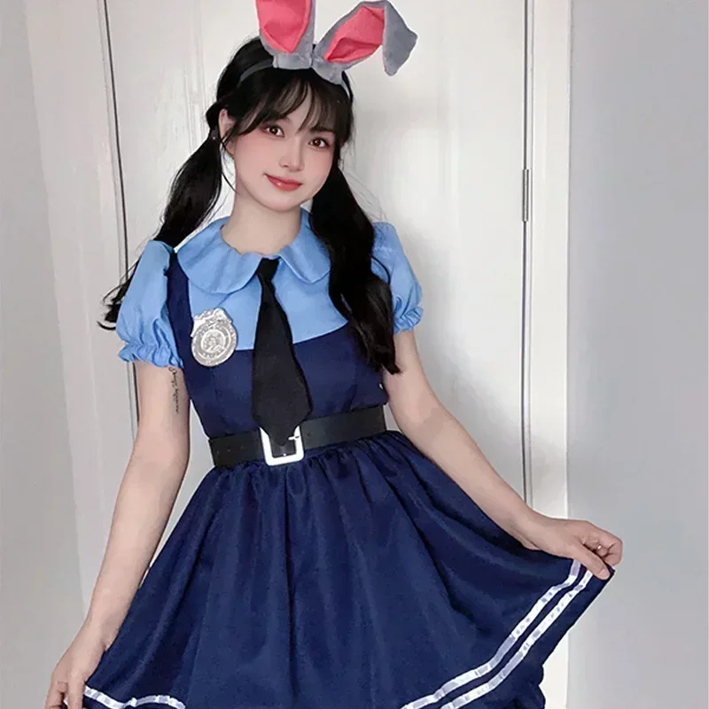 A Anime Zootopia Judy Hopps Nick Wilde Cosplay Costume Dress Adult Children Women Cartoon Maid Carnival Birthday Party Dress Up