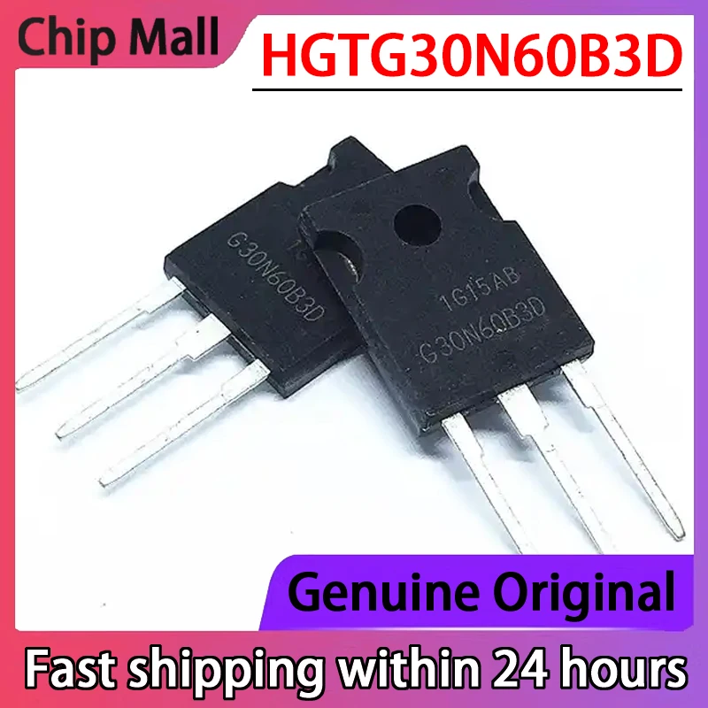 Transistor do efeito de campo de IGBT, HGTG30N60B3D, G30N60B3D, TO-247, 600V, 48A, novo, original, 5 PCes