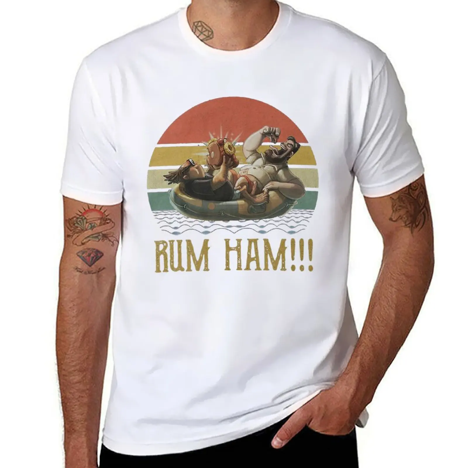 

Awesome Vintage Rum Ham Men T-Shirt t shirt for man man t shirt graphic t shirts cotton 100% T-Shirt