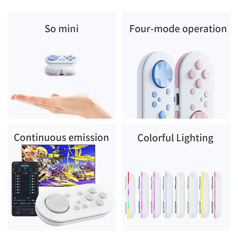 LinYuvo Mini Wireless Game Controller Meteor Light Key Sized Pocket Gamepad for Switch&Lite&OLED, Windows, Android iOS PC