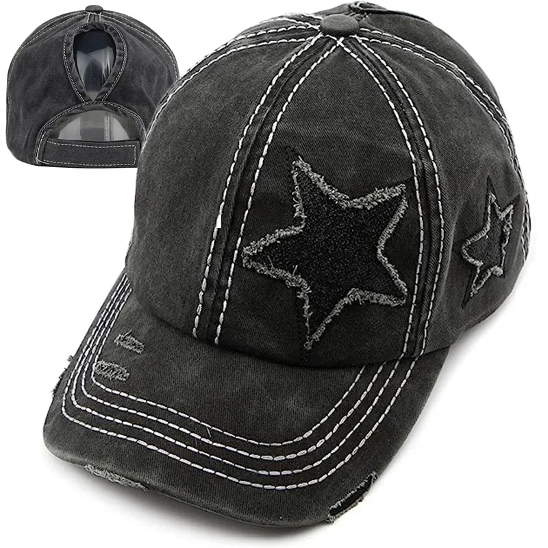 

Ретро Y2K Star Washed Denim Hole star Бейсболка Snapback Шляпы Осень Лето Рыболовная Шапка Мужчины Женщины Кепки Casquette шляпы Gorras