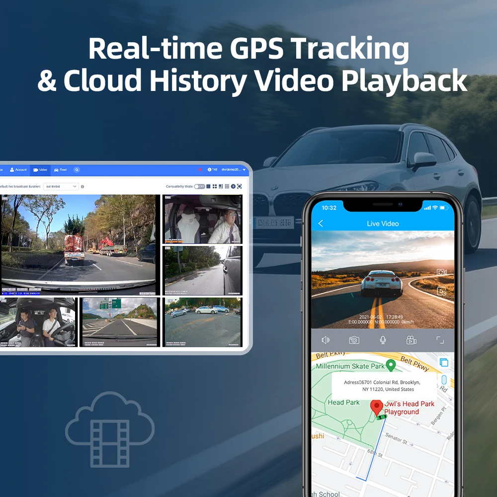 Jimi jc371 4g ai dashcam 3 canais de vídeo ao vivo em tempo real