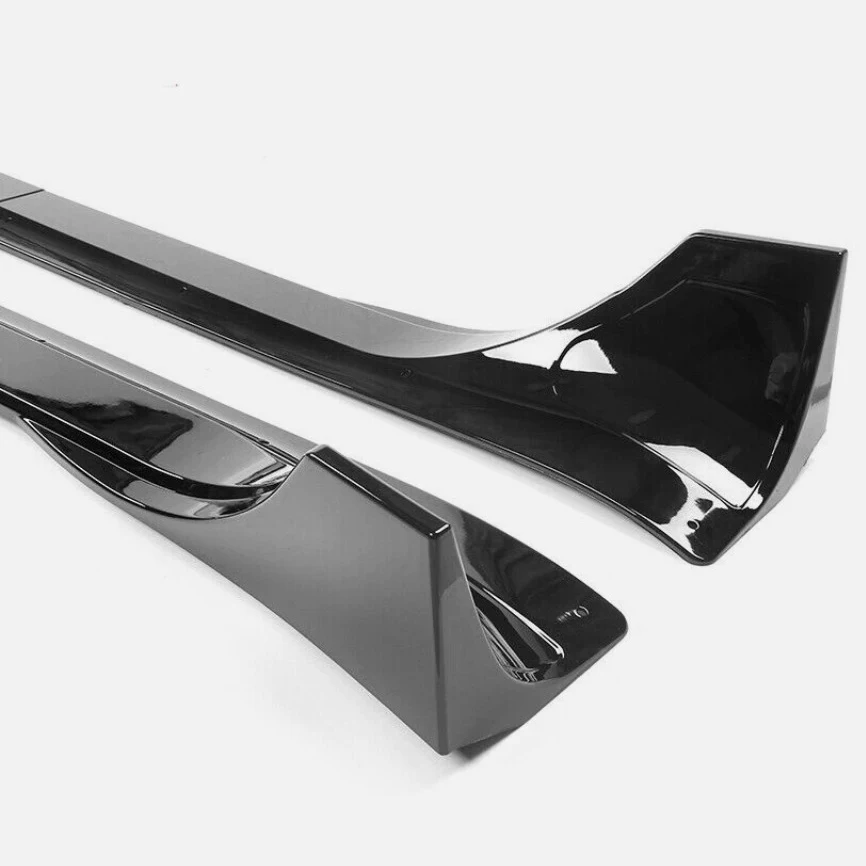 Spoiler Side Skirt Untuk Tesla Model Y 2020-2024 Hitam Glossy Highland Side Lip Highland Guard Extension Rocker Panels mobil