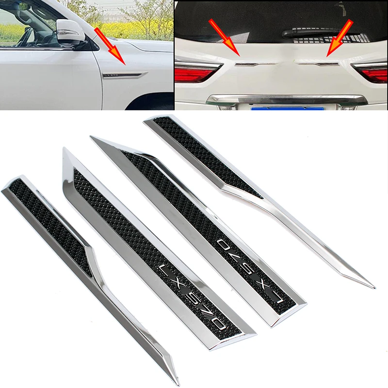 Car Door Decoration Sticker Door Side Wing Fender Badge For Lexus LX570 2016-2021 Rear Tail Trunk Door Trim Exterior Mouldings