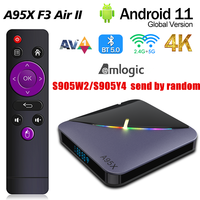 A95X F3 Air II TV Box Android11 Amlogic S905W2/Y4 RGB BT5.0 AV1 3D 2.4G&5G Wifi 4K HDR Media Player Set Top Box PK Tanix W2