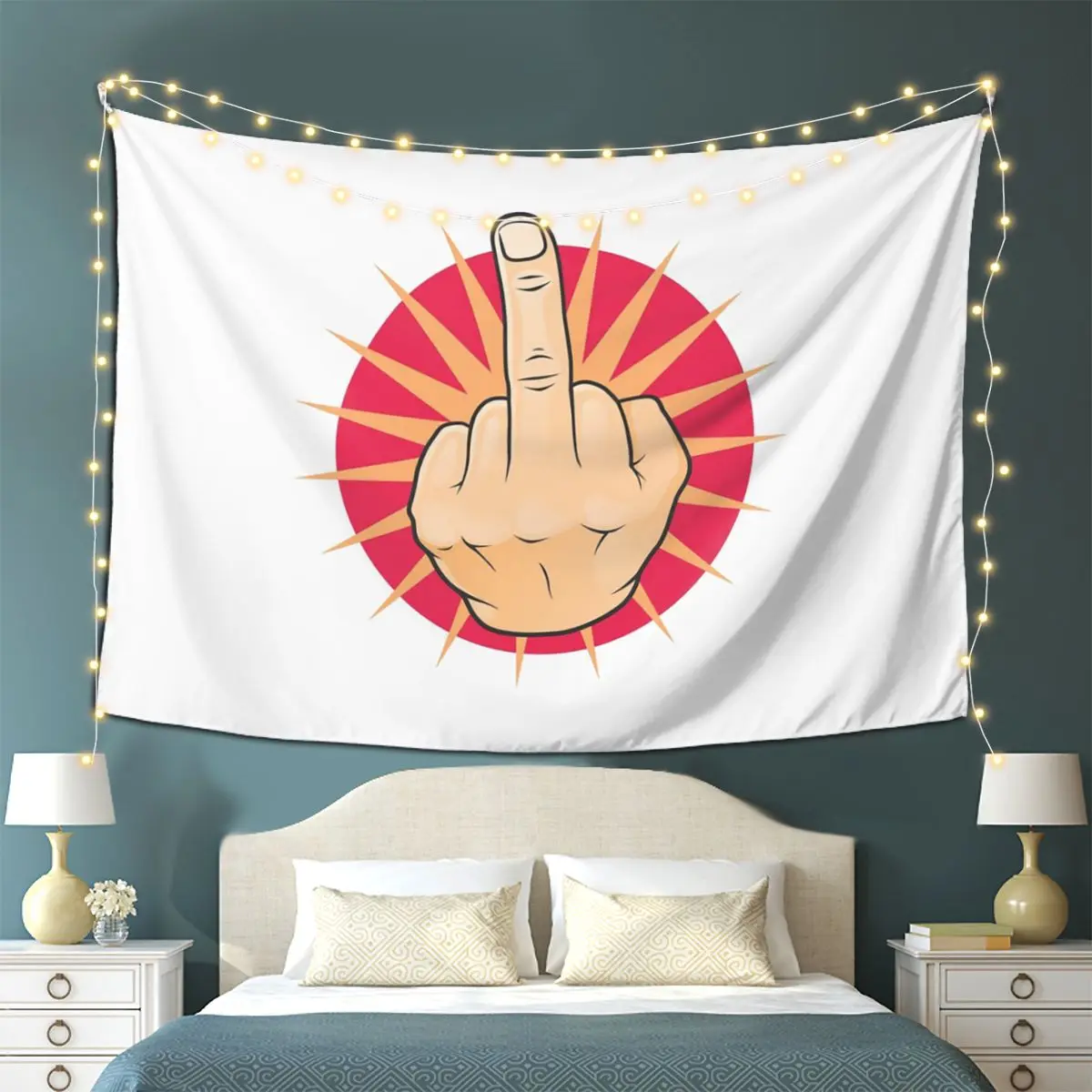 

Hand Gesture Design Middle Finger Shows Middle Fingers Tapestry Wall Hanging Aesthetic Home Decor Tapestries for Dorm Room