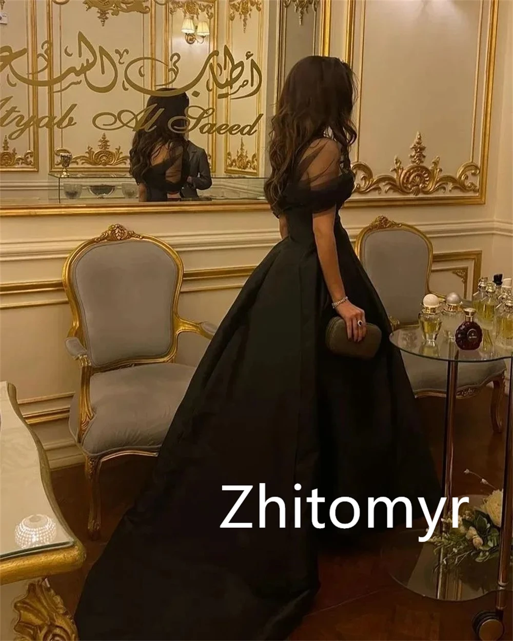 Customized Exquisite Sexy V-neck Ball gown Cocktail Dresses Tulle Skirts Sweep/Brush Satin Evening  vestidos prom 2023 שמלות נשף