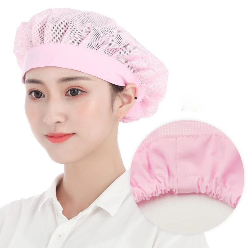 2pcs Food Service Mesh Cap Catering Elastic Working Hats Kitchen Cooking Hat Women Men Hair Cover Caps Workshop Hat