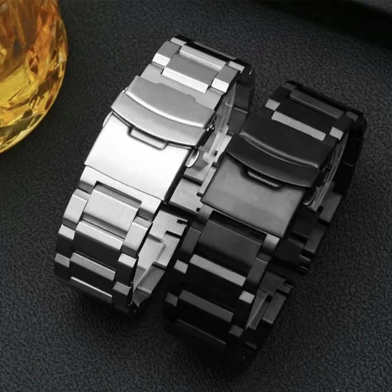 18mm 20mm 22mm 24mm Quick Release Solid Full Stainless Steel Watchbands For Seiko Huawei GT3 Pro 46 42mm Metal Business Bracelet