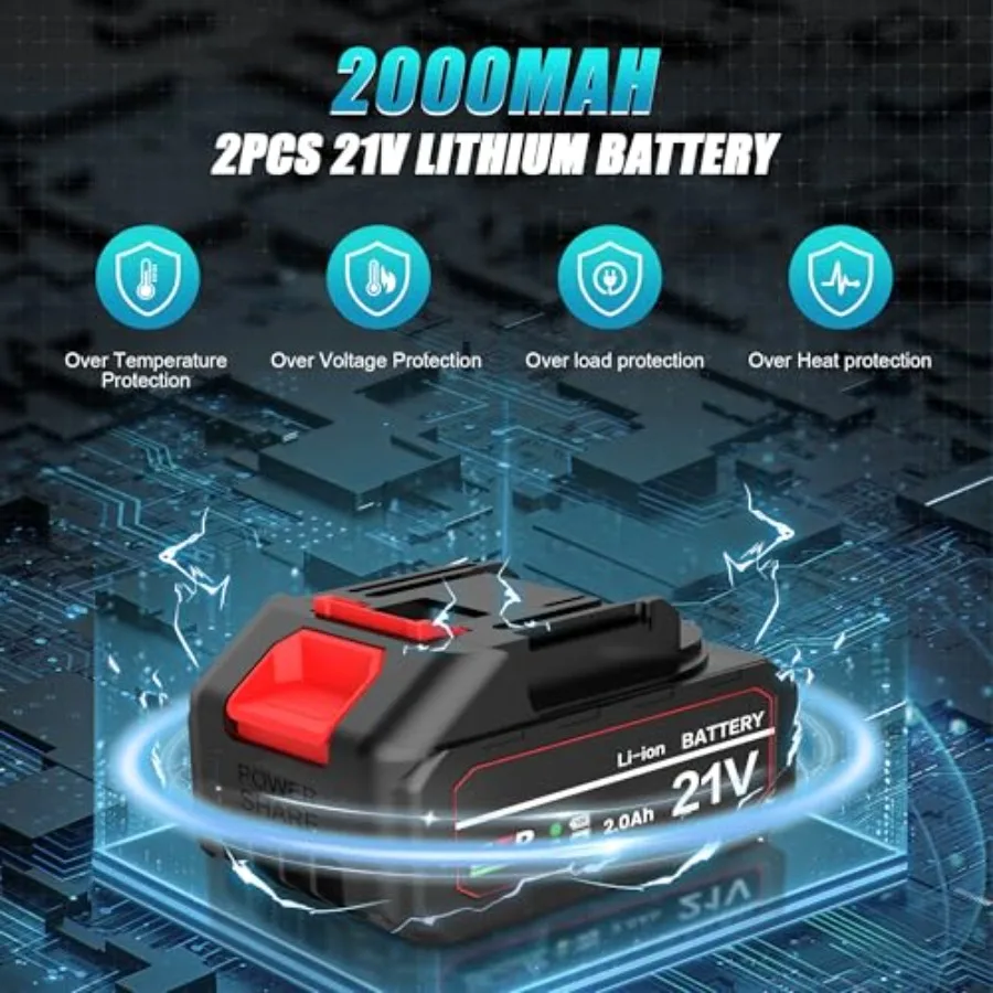 منشار كهربائي 2 في 1 لتقليم الأشجار وتقليم خارجي مع منشار كهربائي صغير لاسلكي مقاس 8 بوصة 21 فولت 2.0 أمبير في الساعة يعمل بالبطارية #6