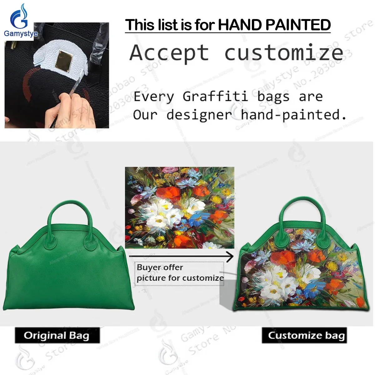 Women Bags Top-Handle Two small insects Bags Cross Body Bag Bolsas Marcas Art Oil Graffiti Painted Handbags 100% Cowhide Leather