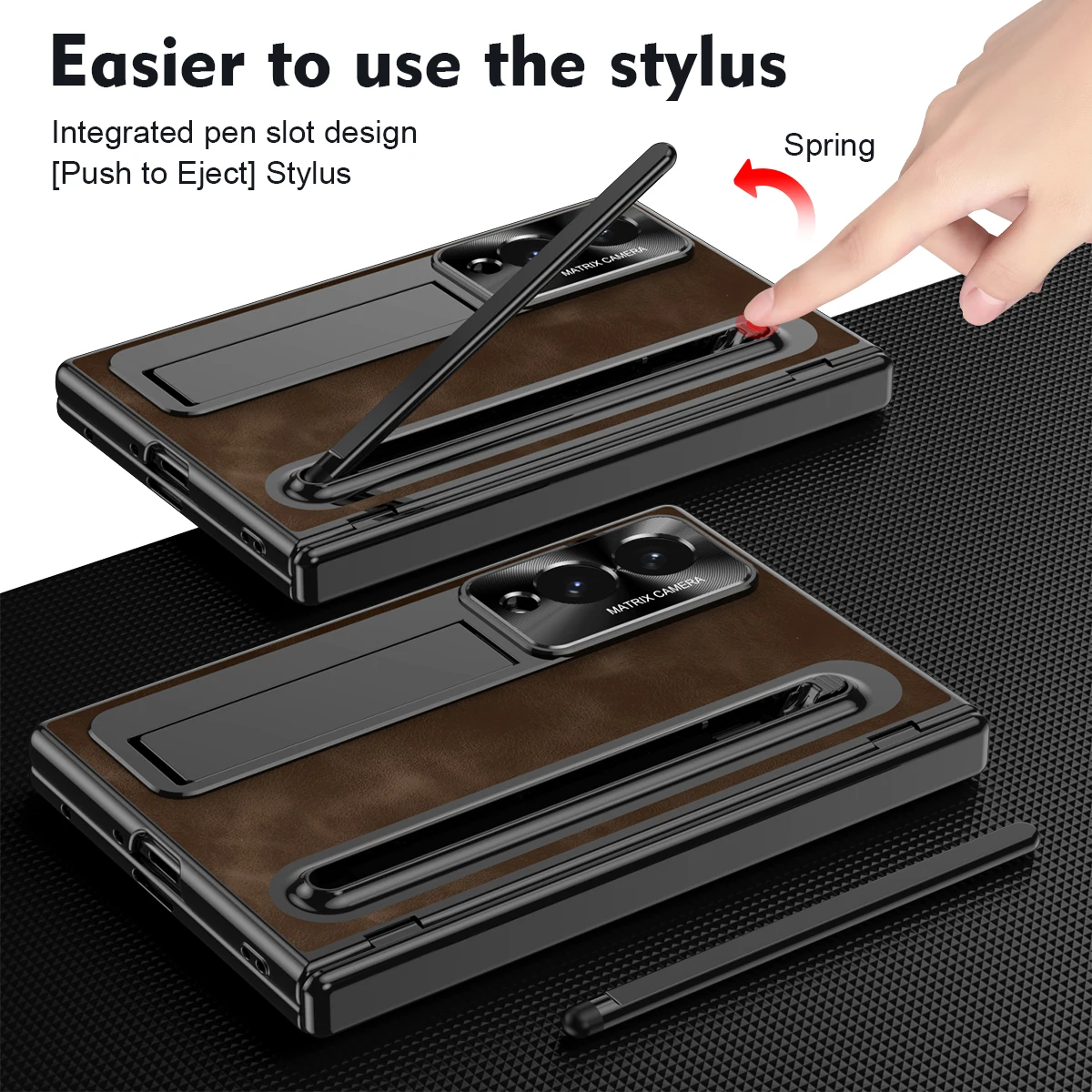 Stylus Pen Full Protection Case For Samsung Galaxy Z Fold 8 Wide 8 Ultra Fold 7 6 5 4 PU Leather With Glass Film Hinge Cover
