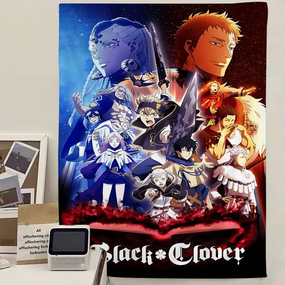 Tapiz de dibujos animados de Anime B-Black Hot Clover, decoración para colgar en la pared, decoración del hogar