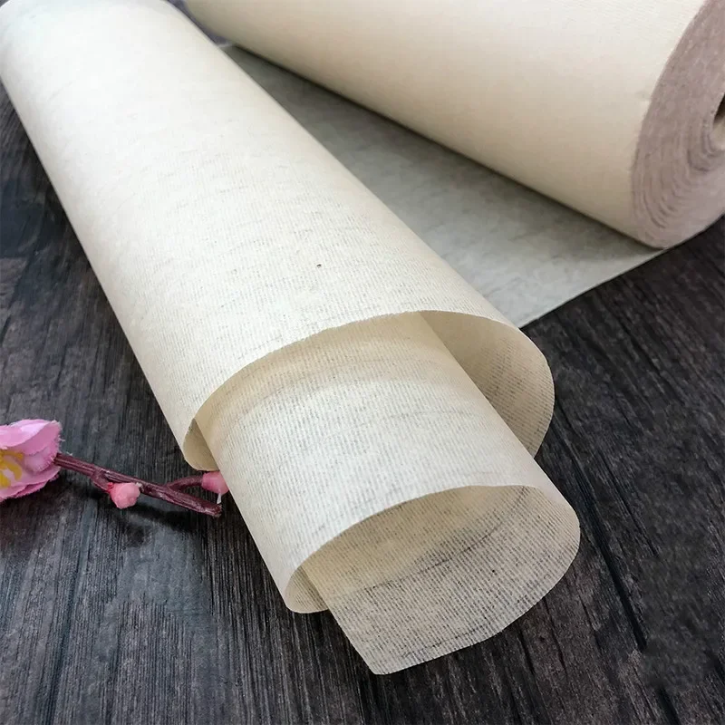 Long Roll Xuan Paper Chinese Calligraphy Brush Pen Half-Ripe Rice Paper Ultra-thin Transparent Calligraphy Painting Copy Papier