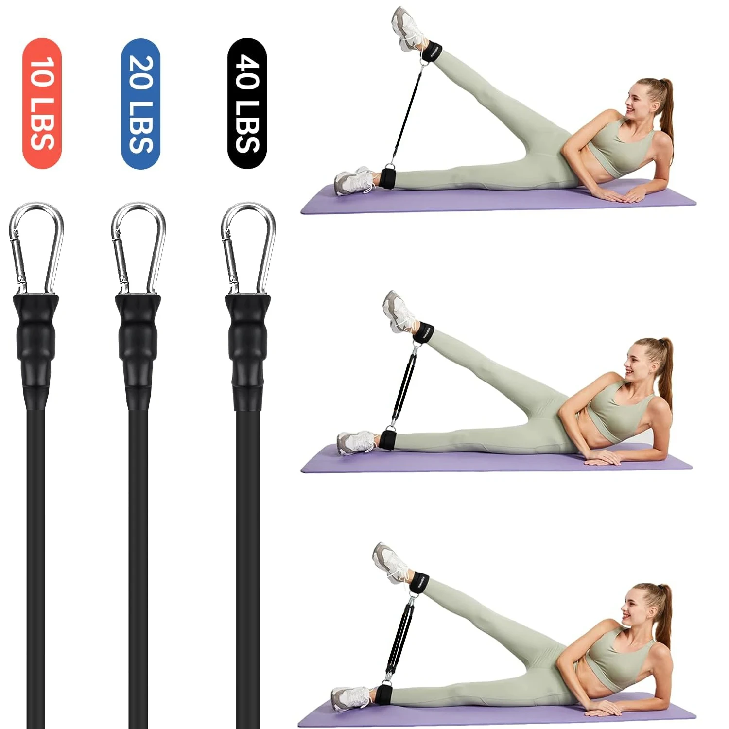 Ankle Resistance Bands, Ankle Bands  Working Out with Cuffs, Resistance Bands  Leg Butt Training Workout Equipment  Kic Gimnasio