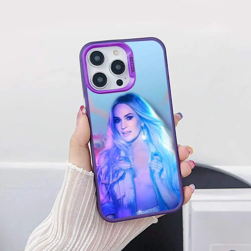 

Carrie Underwood Purple Translucent Mobile Phone Case for iPhone 17 16 15 14 13 12 11 X XR XS Air Pro Max Plus Colorful Cover