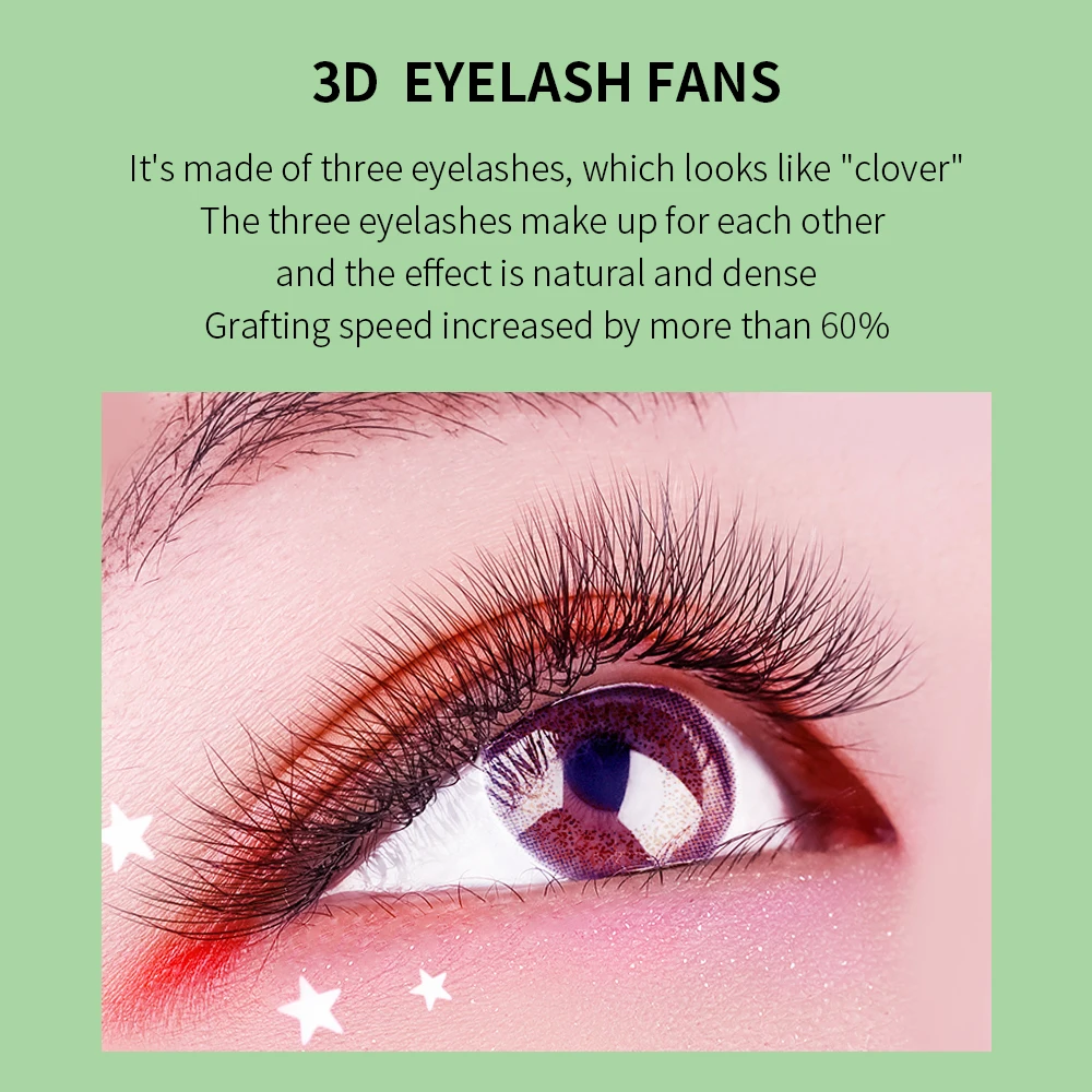 GLAMLASH 3D W-Shaped Eyelashes Extensions 0.07mm C/D/L/LU 3 Tip C/D/L/LU Curl High Quality Idividual Lash