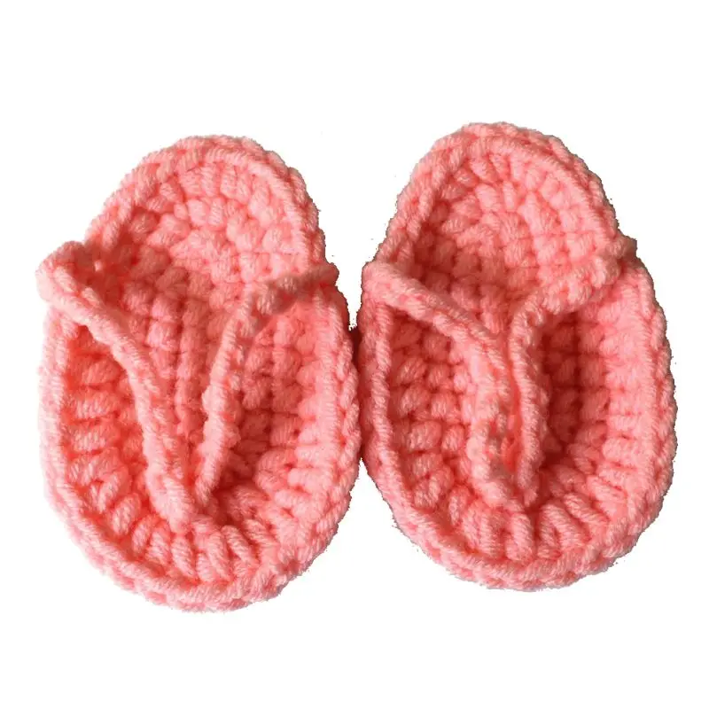 Solid Color Newborn Photography Props Mini Crocheted Babies Slippers Photo Shooting Hundred Days Infant Accessories