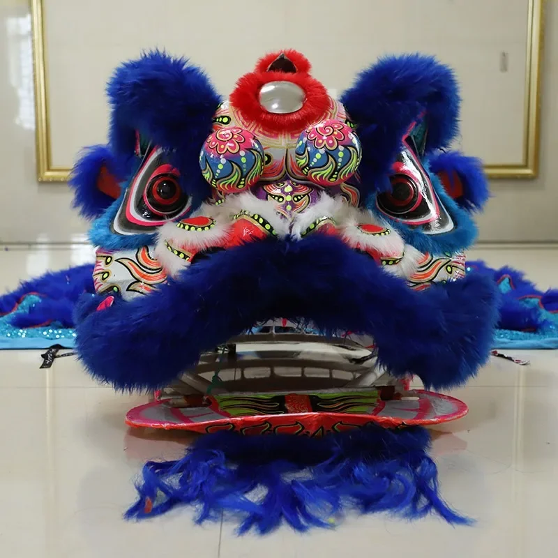 Blue Southern Lion Dance Lion Performance Prop Foshan Traditional Craft Double Buddha Costume