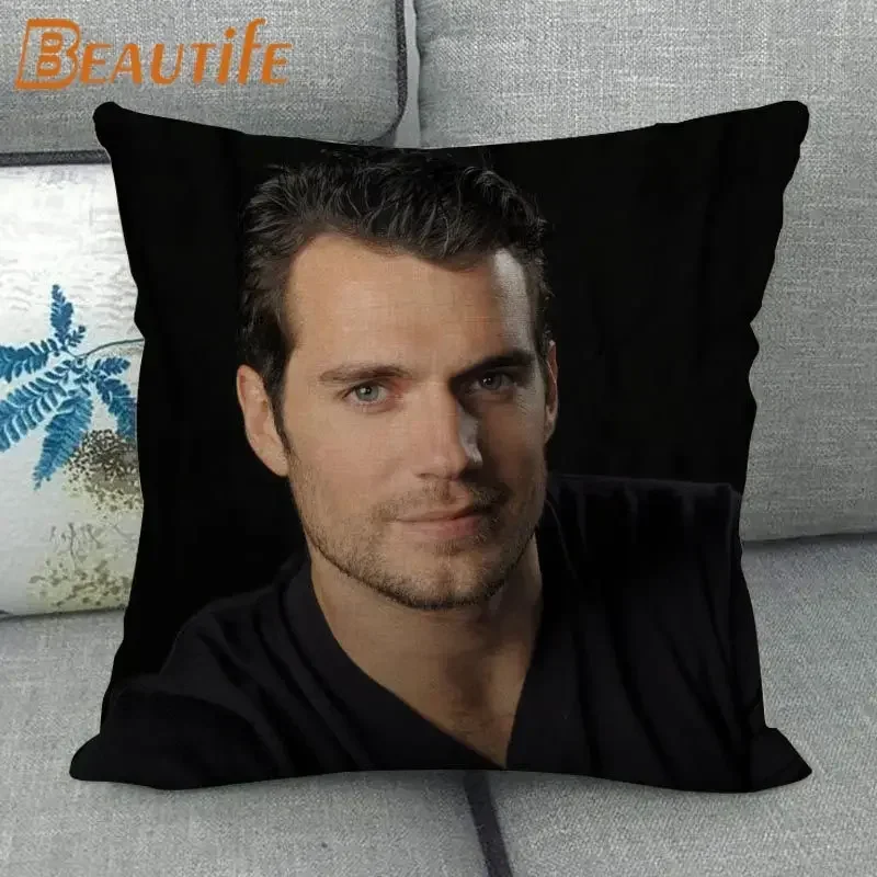 Custom Henry Cavill Pillowcase 45X45cm Wedding Decorative Eco-Friendly Cotton Linen Fabric Pillow Case