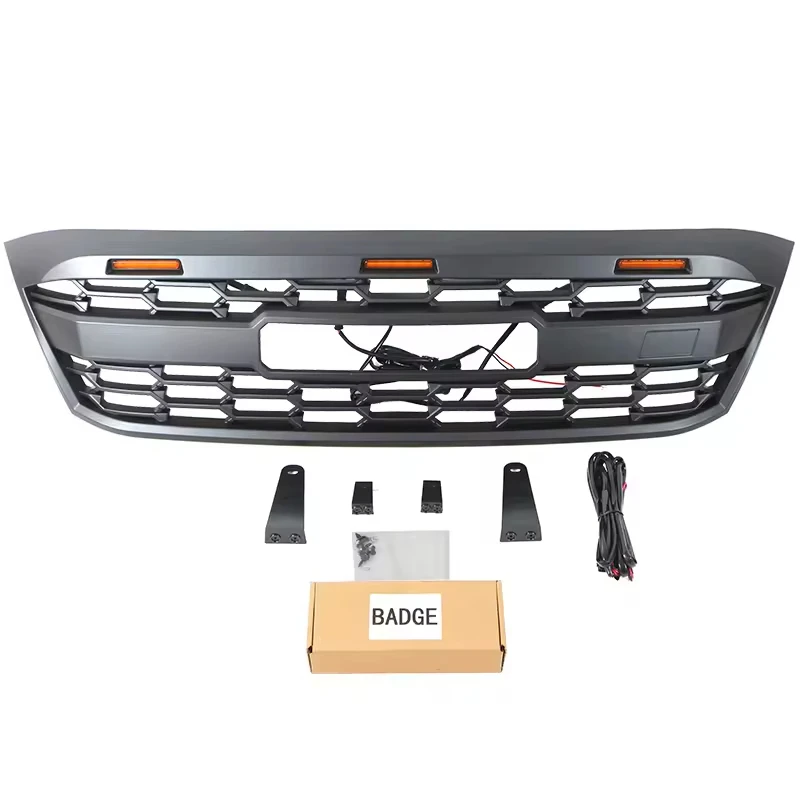 

Hot Selling Auto Parts ABS Mesh Front Grille Black ABS Car Bumper Grille Fit for for Toyota Hilux Vigo 2015-2018