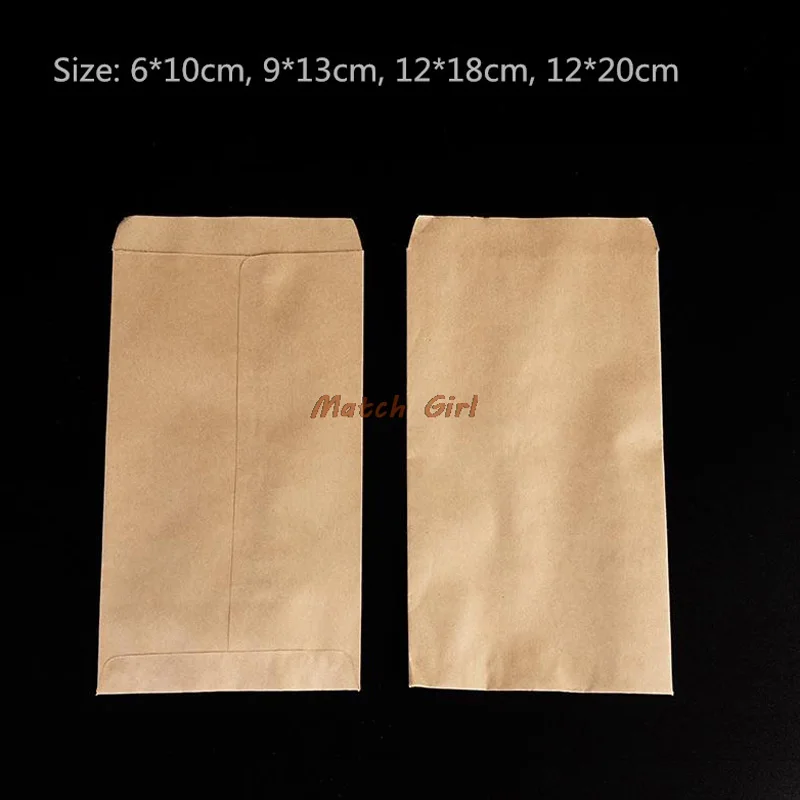 100pcs/lot-6*10cm  Blank High Quality Kraft Paper Bag Seeds Storage Bags Handmade Soap Sample Gift bags  4 sizes options