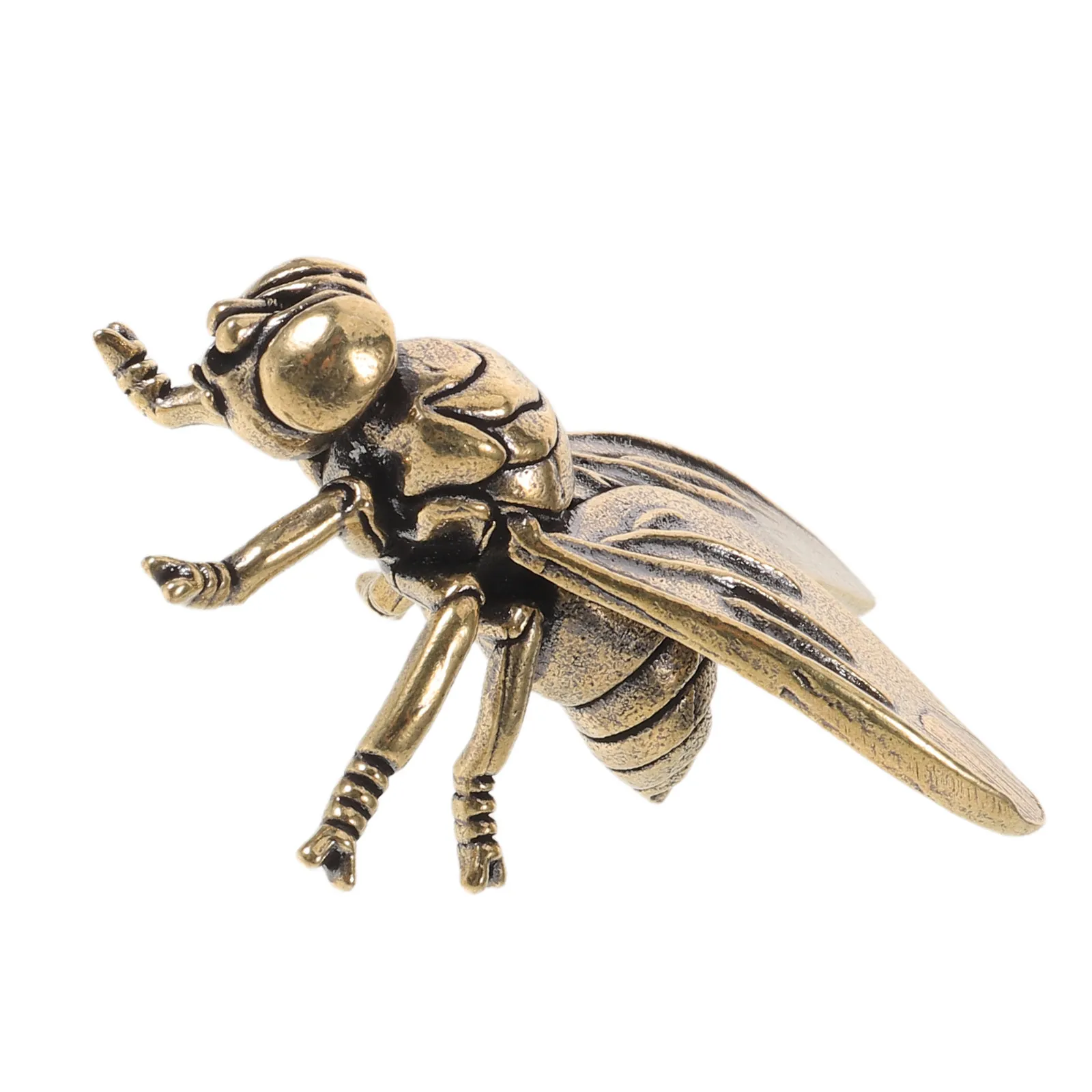 Retro Brass Fly Statue 2x1.4x1in Lifelike Insect Sculpture for Office Decor Living Room Tabletop Home Art Collection Vintage