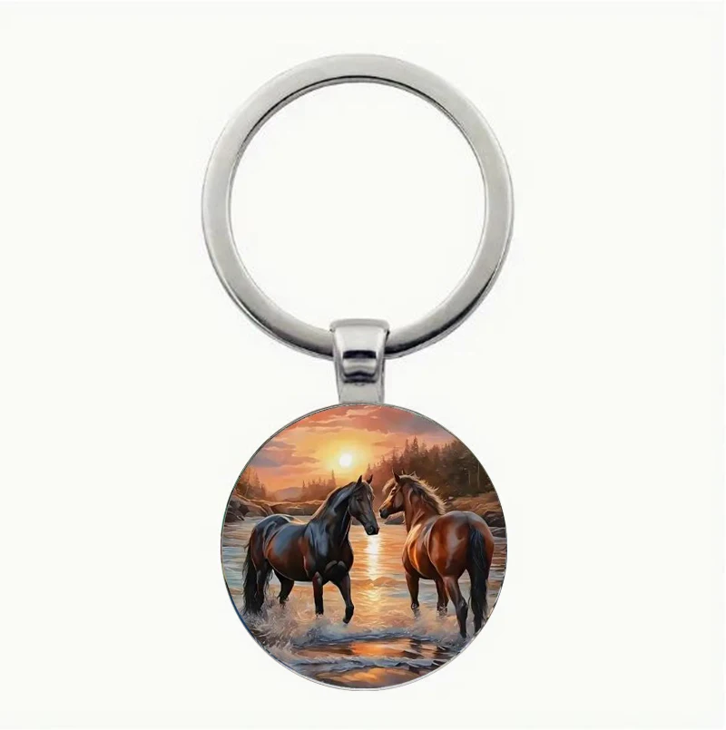 سلسلة مفاتيح رائعة مصنوعة من خليط معدني على شكل حصان - حقائب متينة وأنيقة وحقائب ظهر وإكسسوارات مفاتيح السيارة، تصميم أنيق - الأداء #1