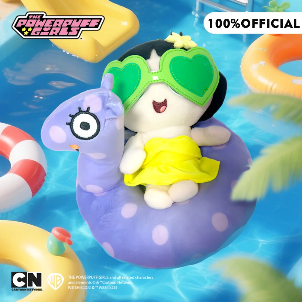 

Подлинные плюшевые кольца для плавания для девочек Powerpuff, куклы с мультяшным цветком и пузырьками-бабочками, мягкие плюшевые рюкзаки, декоративные подарки для девочек