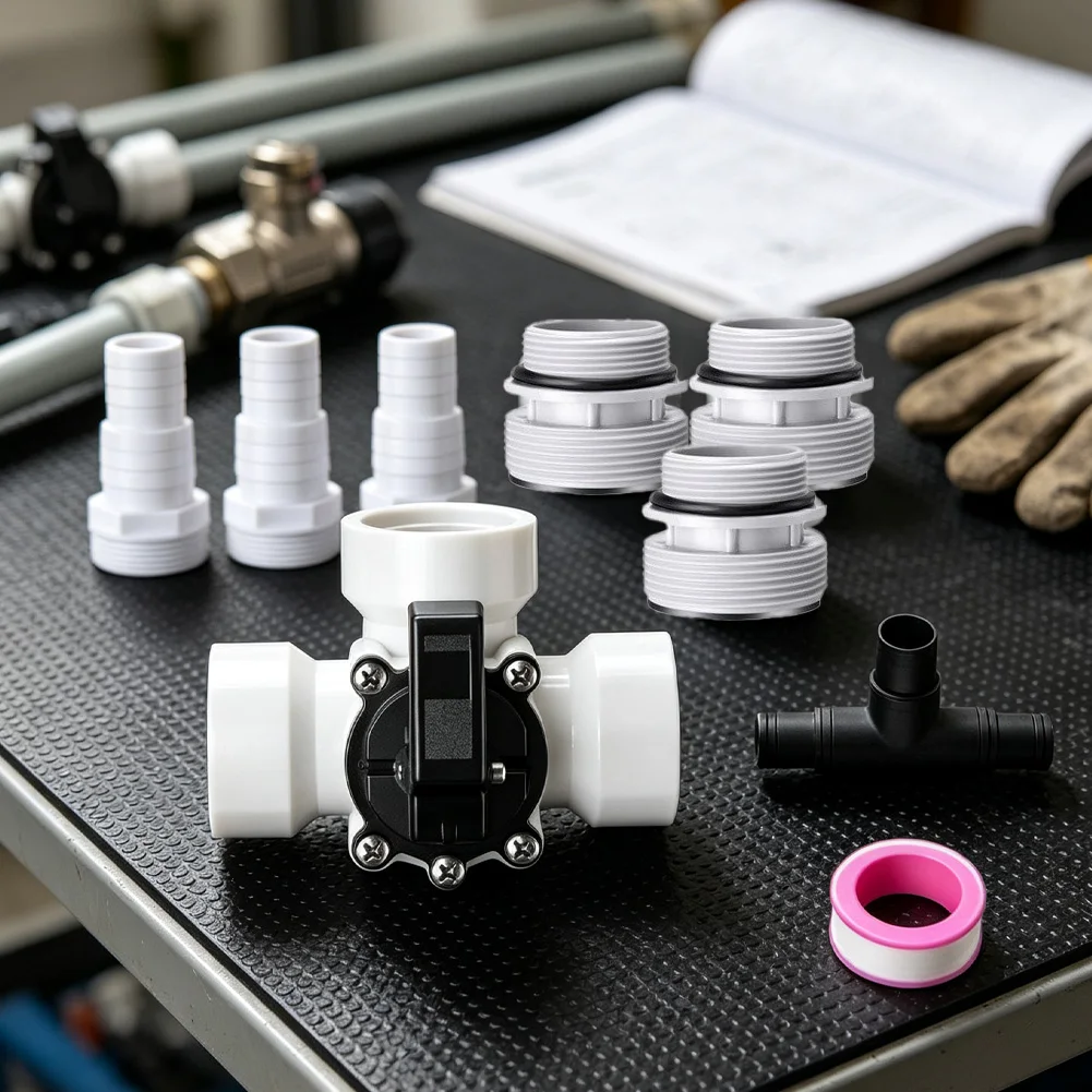3 Way Swimming Pool Diverter Valve for 1-1/2 inch Hose Ports to Support Adjustable Routing in Systems 3 Way Swimming