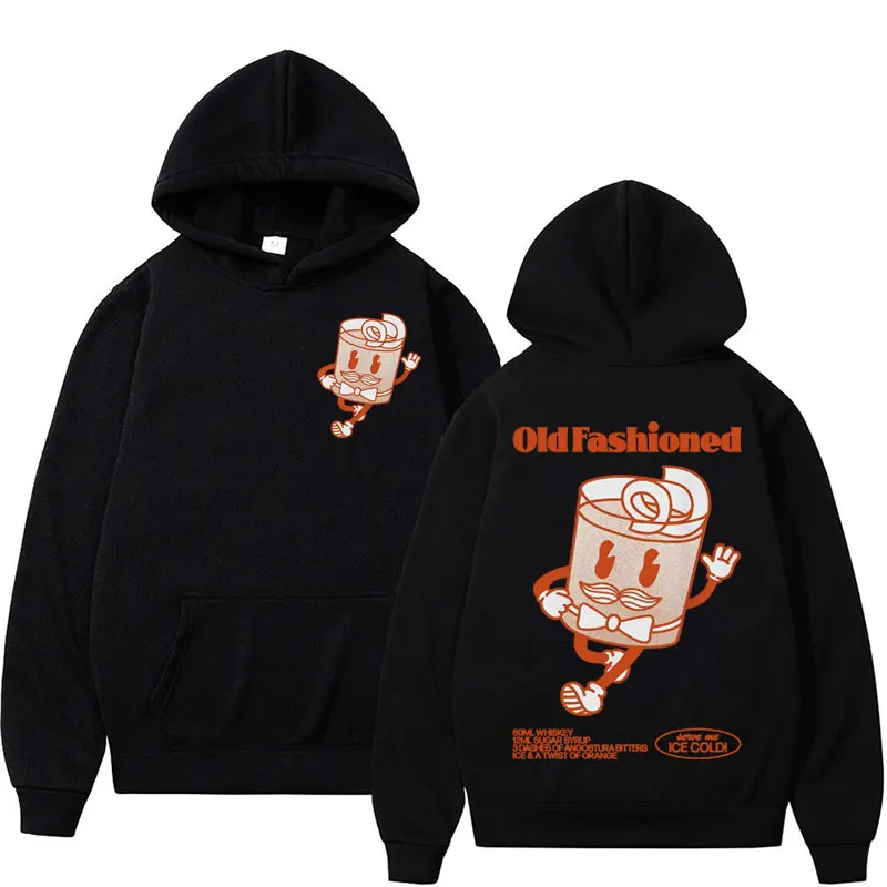 OLD FASHIONED Funny Cocktail Meme HoodieHarajuku Vintage Cartoon Hoodies Men Women High Quality Aesthetic Sweatshirts Streetwear