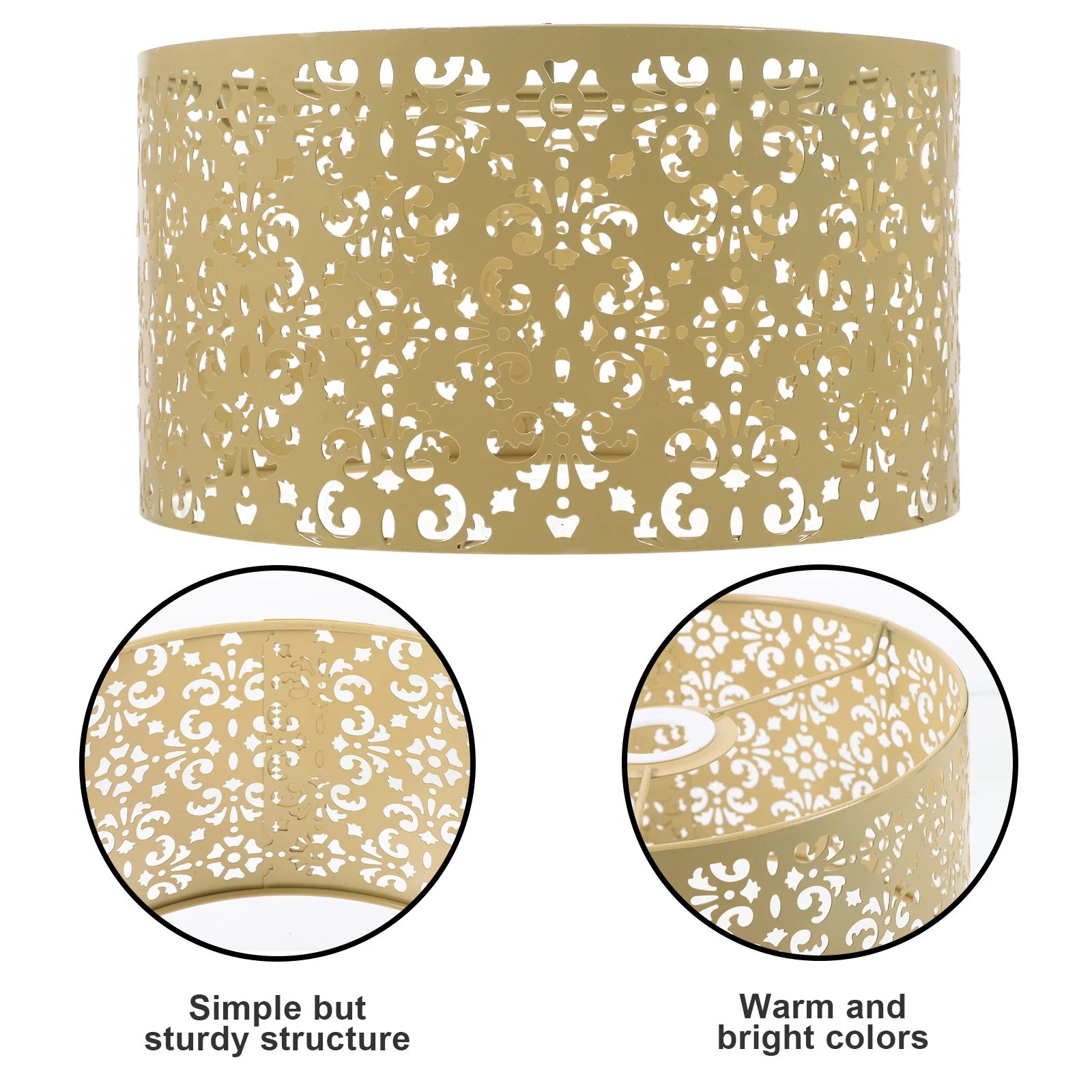 

Metal Lampshade Hollow Iron Replacement Lampshades Table Floor Lamps Home Hotel Decorative Eye Protection Warm Colors Longtime