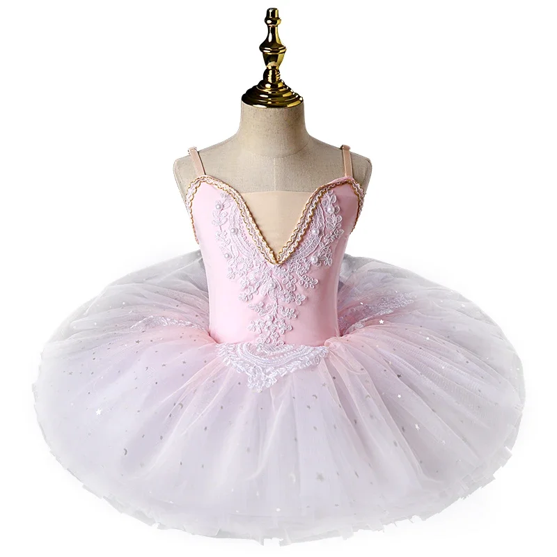 Costume de bal féerique de ballerine pour enfants, robe à fleurs bleues à paillettes, vêtements de danse pour filles, robe Tutu de justaucorps de Ballet de gymnastique, nouvelle collection 2022