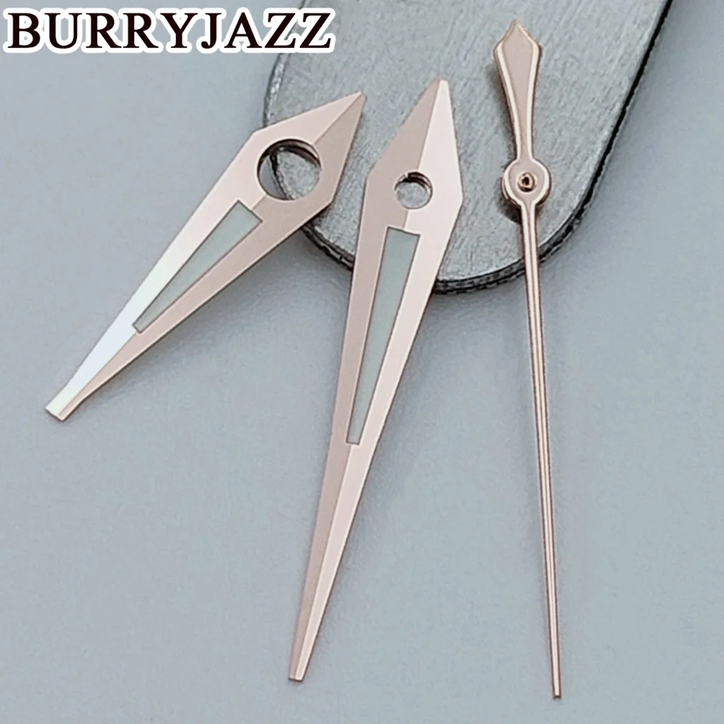 BURRYJAZZ NH35 NH36 NH38 7S26 7S36 4R35 4R36 Uhrzeiger Silber Gold Rose Gun Zeiger grün leuchtend – Detail 9
