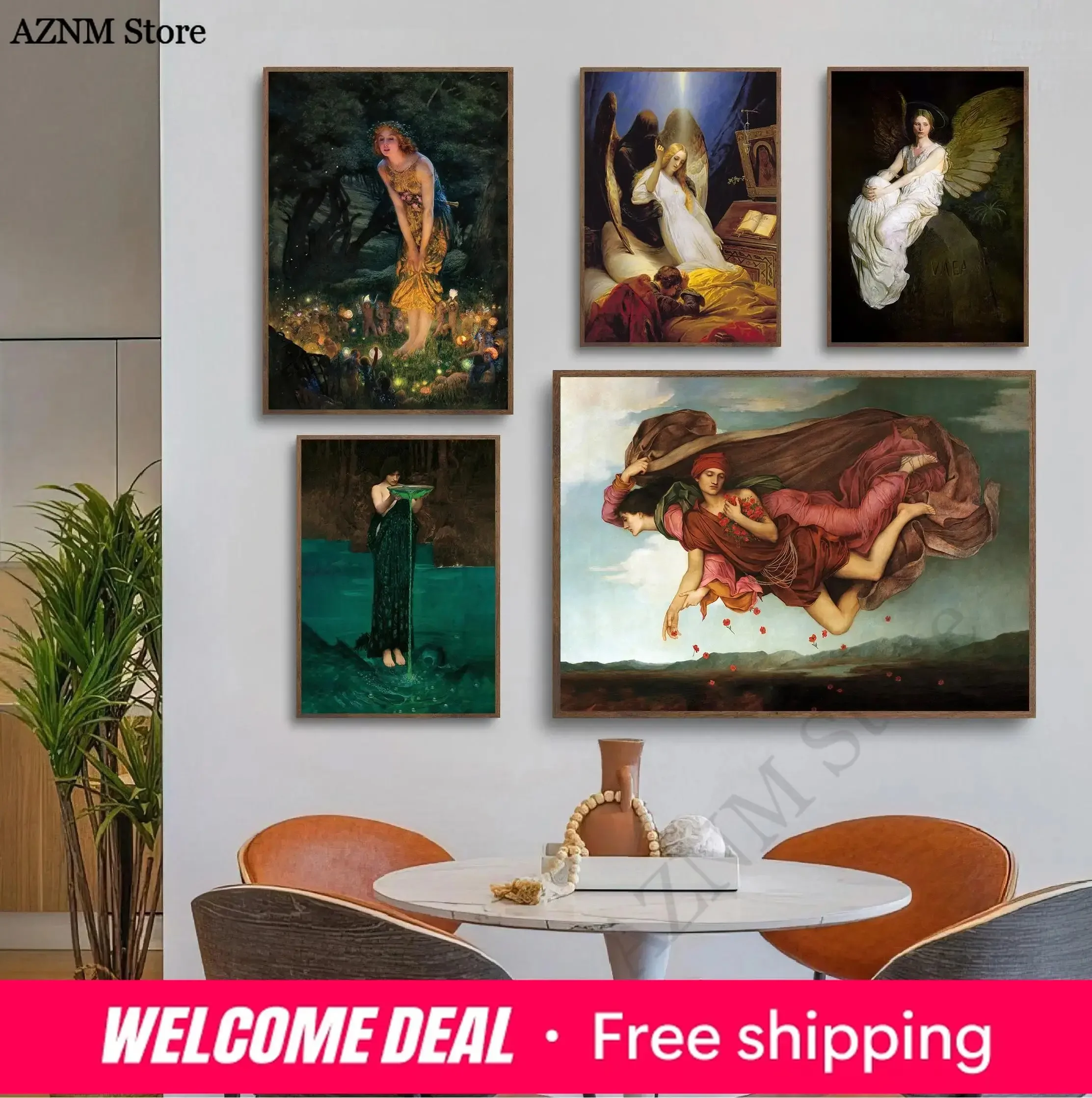 John William Waterhouse Woman Portrait Classic Artwork Posters and Prints Canvas Printing Wall Art Picture for Living Room Decor