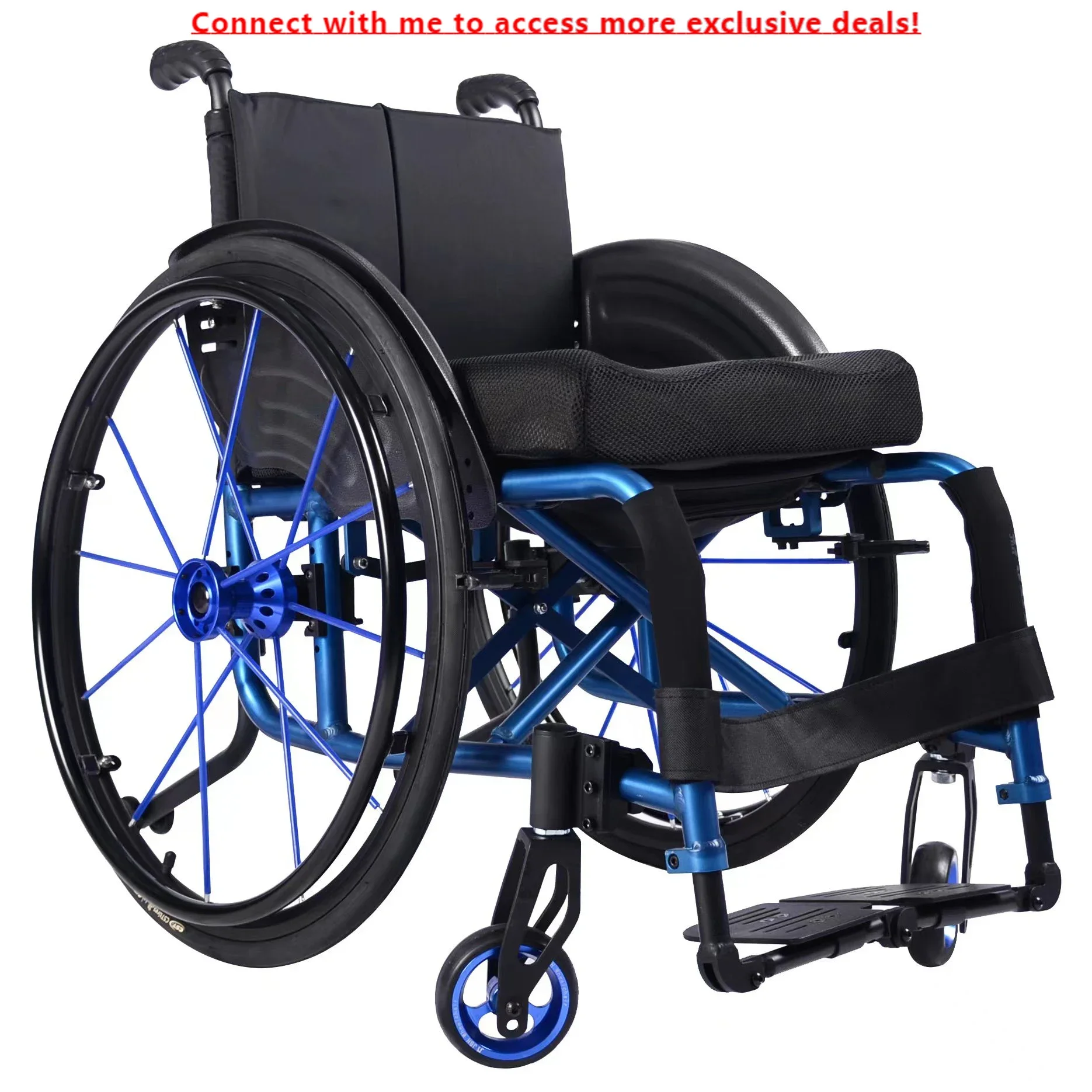 

24 Inches Big Wheels Sport Wheelchair Folding Manual Wheel Chair With Comfortable Cushion Parts Detachable