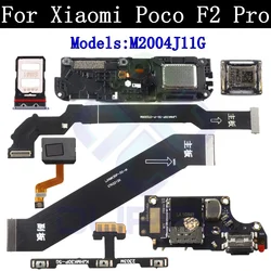 Charging Port Board For Xiaomi Poco F2 Pro Top Ear Loud Speaker SIM Card Fingerprint Sensor Volume Off On Motherboard Flex Cable