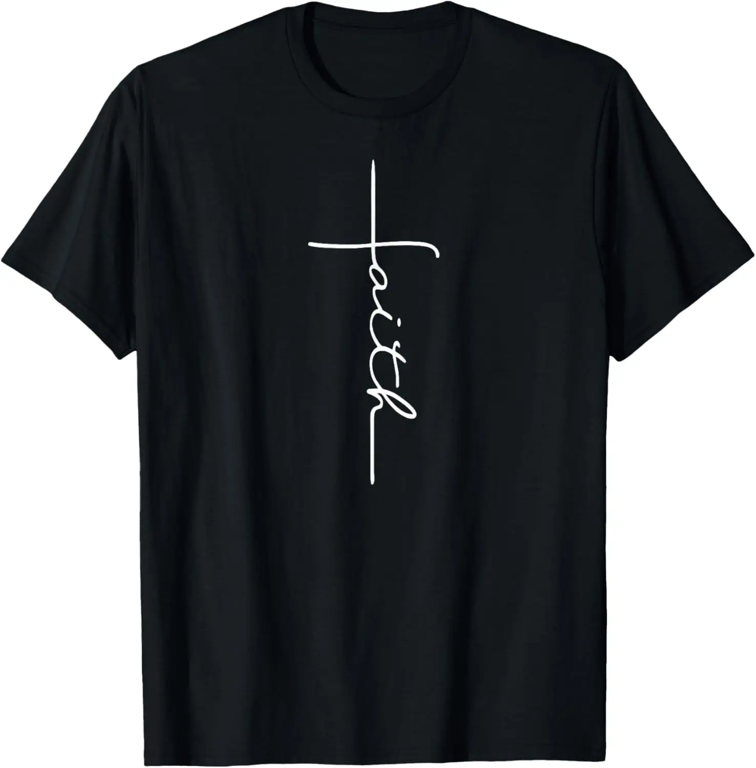 Faith Cross Christian T-Shirt 100% Cotton O-Neck Short Sleeve Summer Casual Mens T-shirt Streetwear