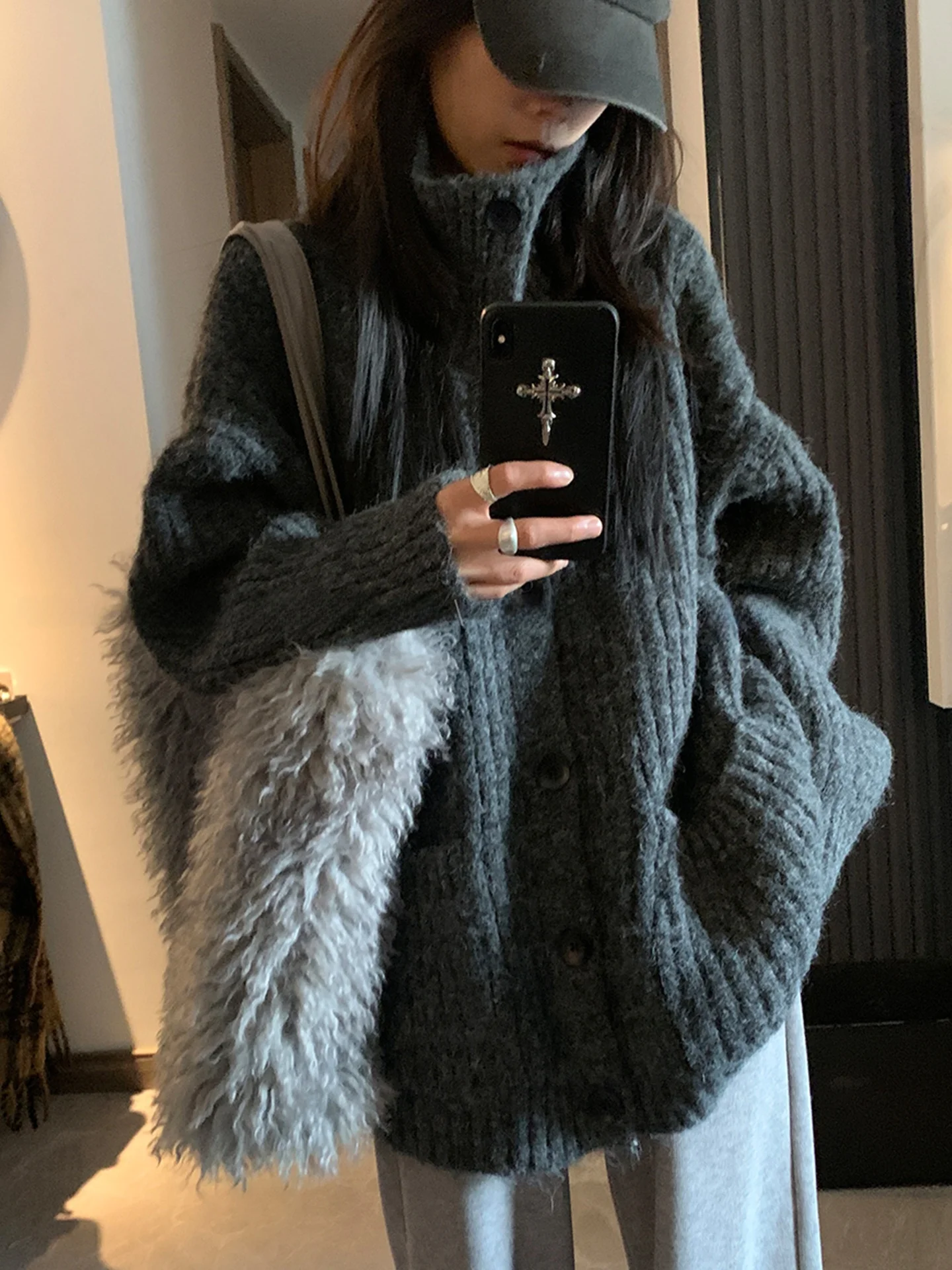 

Корейский вязаный свитер с высоким воротником, пальто, женская осенне-зимняя свободная верхняя одежда, мягкий длинный топ све