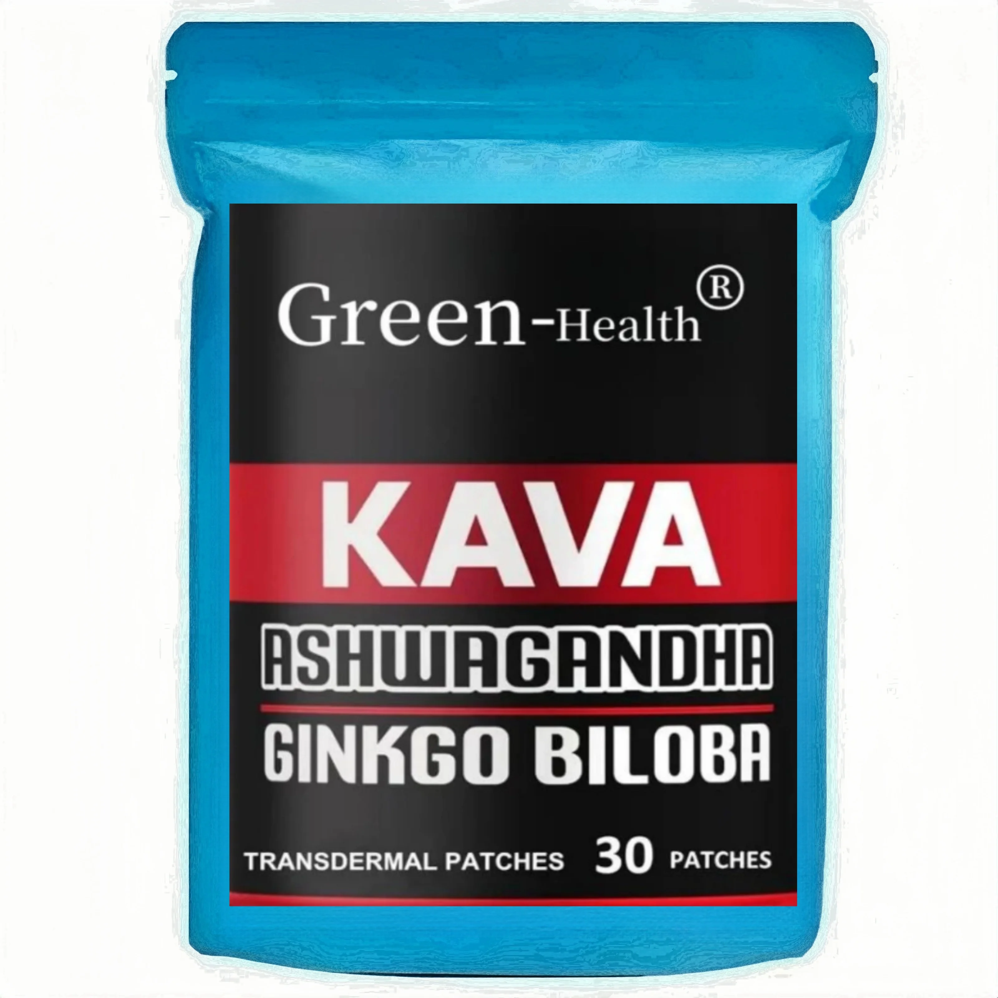 30 Patches Kava Kava Transdermal Patches with Ashwagandha Root Ginkgo Biloba Brain Health,Muscle & Immune System