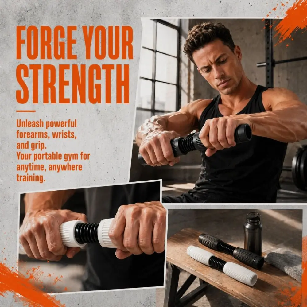 Adjustable Wrist Forearm Twist Bar 3 Levels Elbow Workout Hand Grip Strengthener Strengthener Resistance