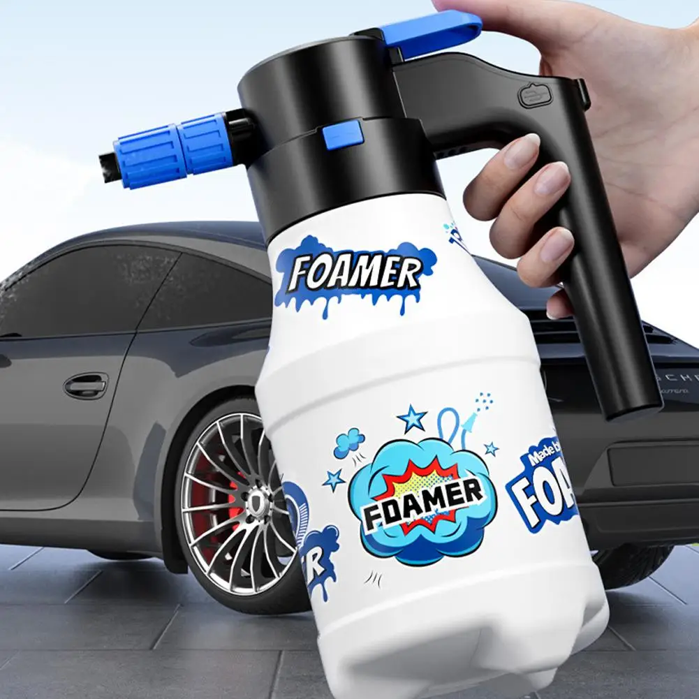 1.5L Electric Car Wash Foam Spray Pot Household Hand-held Air Foam Pressure Car Spray Spray Gardening Pot Wash F5Q6