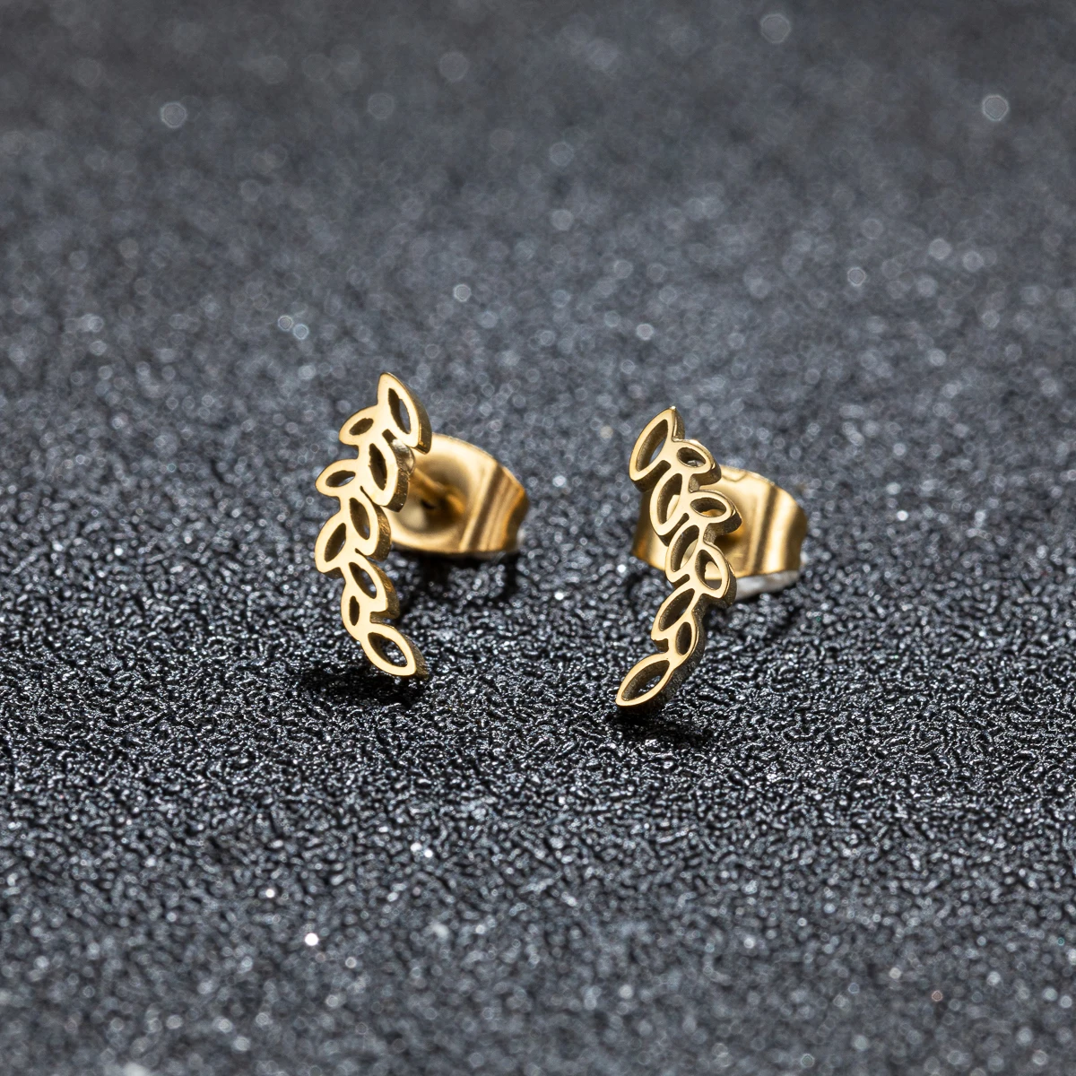 4 زوج/الوحدة الفولاذ المقاوم للصدأ أقراط موضة جديدة منحني تصميم الشعور الجوف يترك وأقراط للنساء مجوهرات هدايا الحفلات