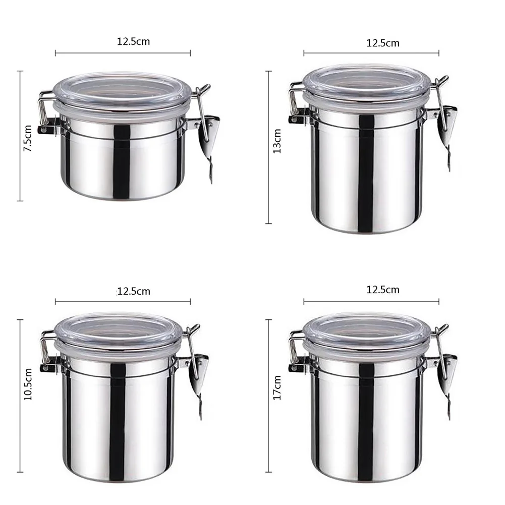 Contemporary Stainless Steel Airtight Jar Coffee Canister Set Cultivate your passion for coffee with premium storage