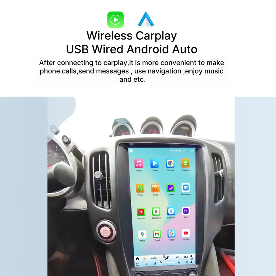日産370Z 2008-2019用 カーラジオ Android14 13.3インチ 4G WiFi CarPlay